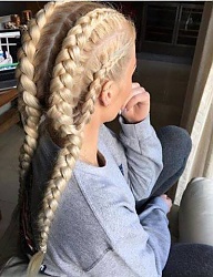 Fryzury Długie Na co dzień Proste Warkocze Blond - 3147662