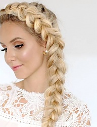 Fryzury Długie Na co dzień Kręcone Warkocze Blond - 3052371