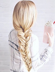 Fryzury Długie Na co dzień Proste Warkocze Blond - 3100851