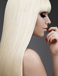 Fryzury Długie Na co dzień Proste z grzywką Rozpuszczone Blond - 3136029
