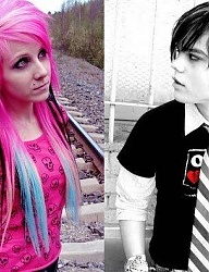 Fryzury Długie Alternatywne EMO Kolorowe - 1450788