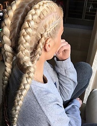 Fryzury Długie Na co dzień Proste Warkocze Blond - 3122604