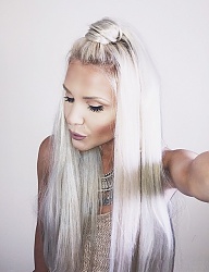 Fryzury Długie Na co dzień Proste Upięcie Blond - 2993820