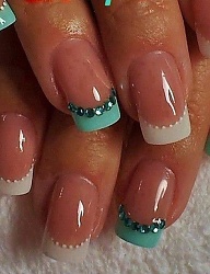 Paznokcie Akryl French Kwadratowe - 2963727