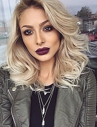 Fryzury Średnie Na co dzień Kręcone Rozpuszczone Blond - 3070126