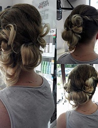 Fryzury Średnie Wieczorowe Proste Upięcie Blond - 3170210