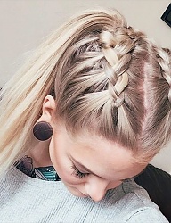 Fryzury Długie Na co dzień Proste Upięcie Blond - 3220704