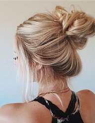 Fryzury Długie Na co dzień Proste Upięcie Blond - 3083055