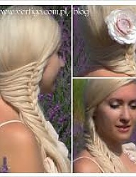 Fryzury Długie Wieczorowe Proste Warkocze Blond - 2008111