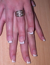 Paznokcie Akryl French Kwadratowe - 1376405