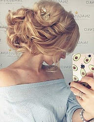 Fryzury Długie Na co dzień Kręcone Upięcie Blond - 3181374