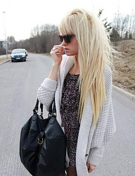 Fryzury Długie Na co dzień Proste z grzywką Rozpuszczone Blond - 889957