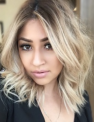 Fryzury Średnie Na co dzień Proste Rozpuszczone Blond - 2990985