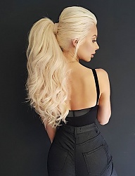 Fryzury Długie Wieczorowe Kręcone Upięcie Blond - 3251402