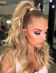 Fryzury Długie Na co dzień Kręcone Upięcie Blond - 3273890