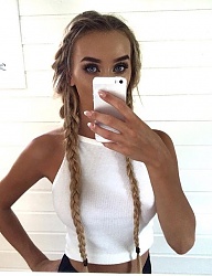 Fryzury Długie Na co dzień Kręcone Warkocze Blond - 3089140
