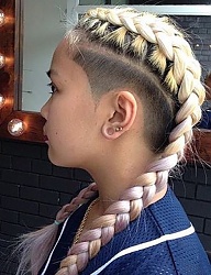 Fryzury Długie Na co dzień Proste Warkocze Blond - 3132897