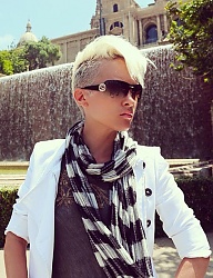 Fryzury Krótkie Na co dzień Proste Irokez damski Blond - 2424161