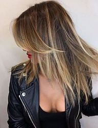 Fryzury Średnie Na co dzień Proste Rozpuszczone Blond - 3149084