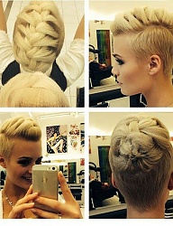 Fryzury Średnie Wieczorowe Kręcone Warkocze Blond - 3047436