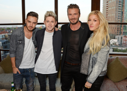 Liam Payne, Niall Horan,  David Beckham i Ellie Goulding