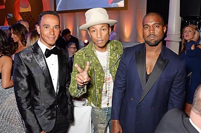 Lewis Hamilton, Pharrel Williams i Kanye West