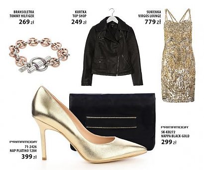 Zadziorna elegancja w sylwestra? Jak najbardziej TAK! Glam Rock to szykowny sposób na zabawę trendami. Rockowa kopertówka PRIMAMODA i skórzana kurtka stanowią idealny kontrast dla złotej, cekinowej sukienki. Wystarczy dodać złote szpilki – lekko i ekstrawagancko. To look dla prawdziwej fashionistki. 