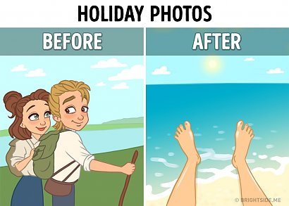 Zdjęcie z wakacji kiedyś i dziś
