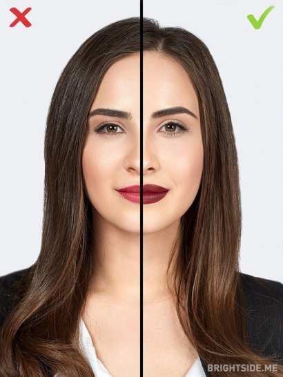 Źle dobrany odcień szminki - efekt mniejszych ust