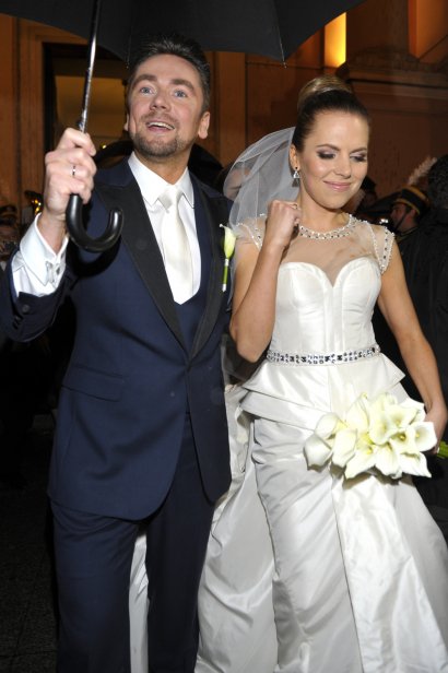 Aleksandra Kwaśniewska i Kuba Badach na swoim ślubie w 2012 roku