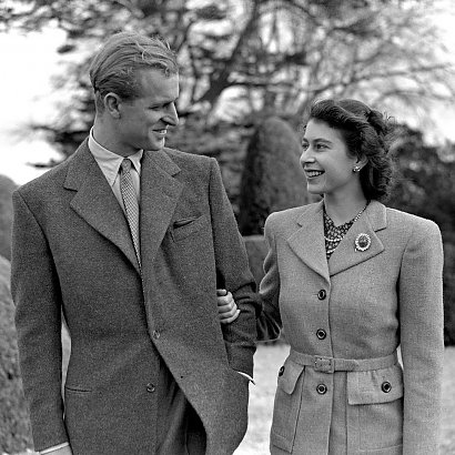 Książę Filip i królowa Elżbieta II w młodości