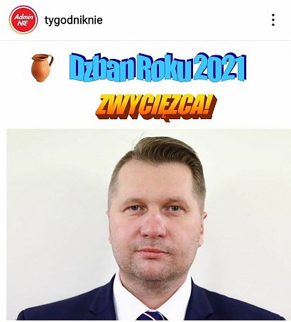 Zwycięzcą Plebiscytu Dzban Roku 2021 został Przemysław Czarnek! Zobacz memy!